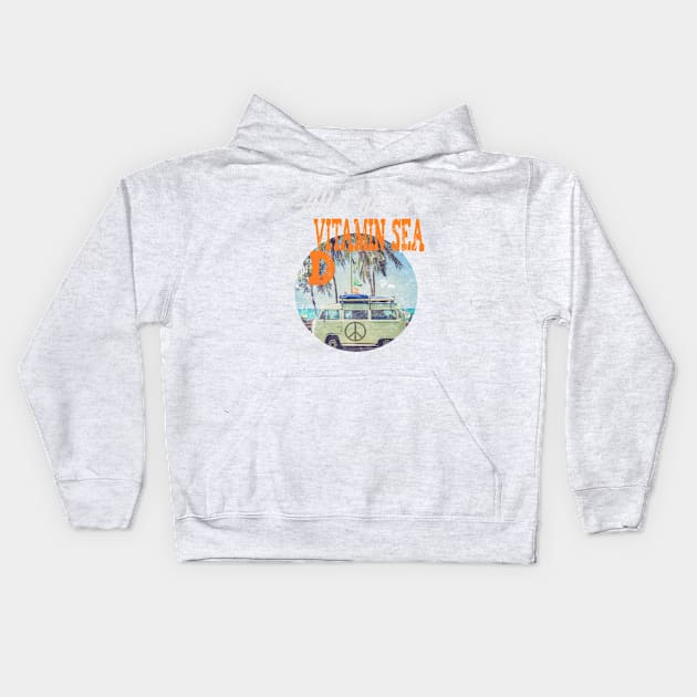 Vitamin D and Beach Life Kids Hoodie by Stasia